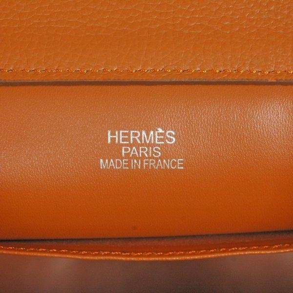 Best Hermes Large Leather H Handbag Orange 6058 - Click Image to Close